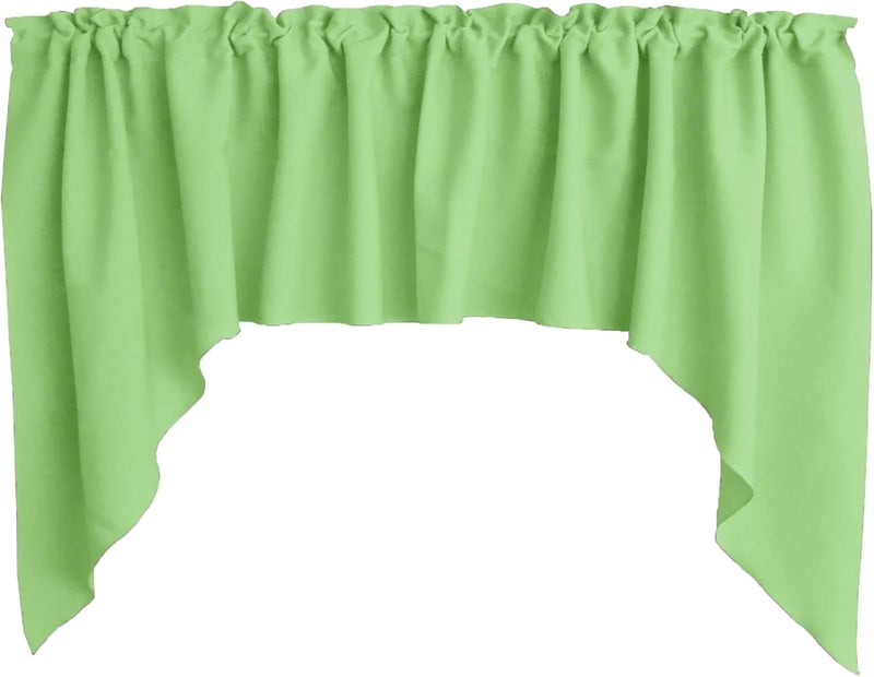Zen Creative Designs Solid Poplin Swag Window Valance Home Décor Bedroom Nursery Kitchen Window (Tea Green) - Image 1